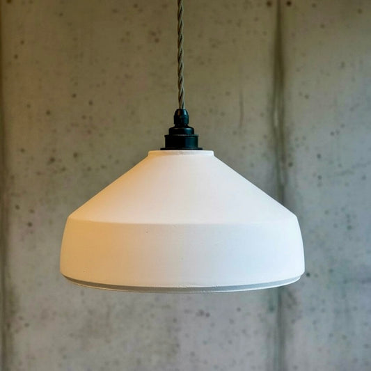 ZENO handmade plaster pendant light in white finish