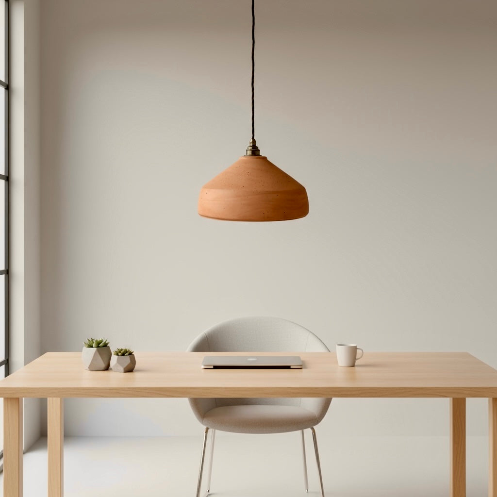 Modern minimalist ZENO ceiling light in terracotta