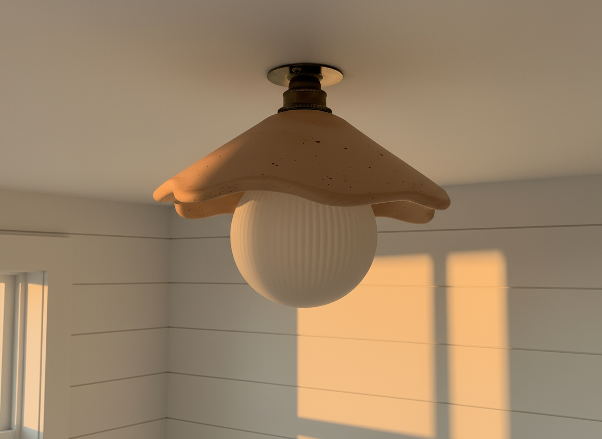 PORCIA Flush Mount Ceiling Light - Terracotta