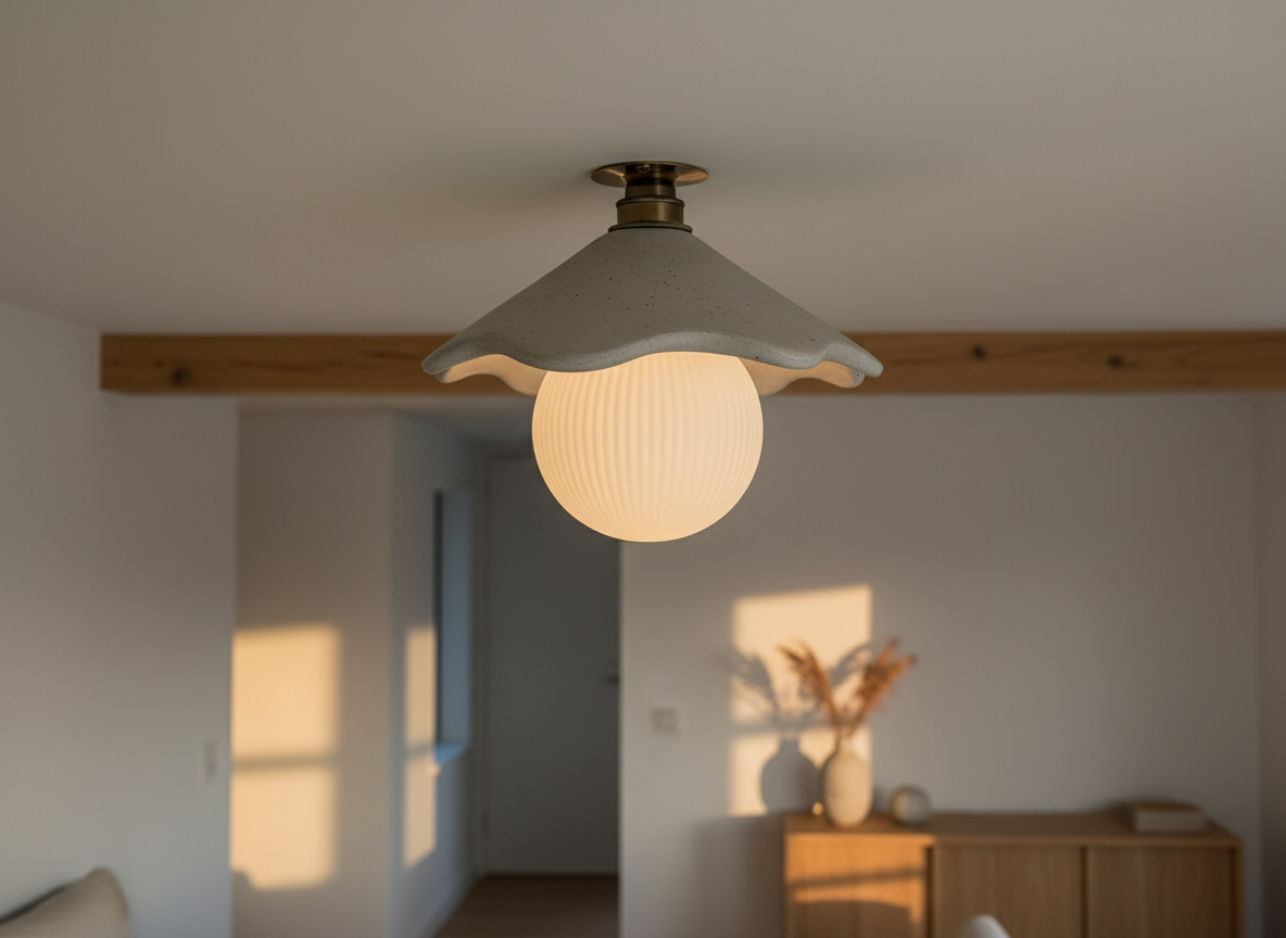 PORCIA Flush Mount Ceiling Light - Concrete