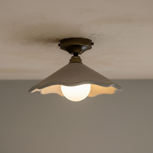 PORCIA Flush Mount Plaster Ceiling Light - Concrete