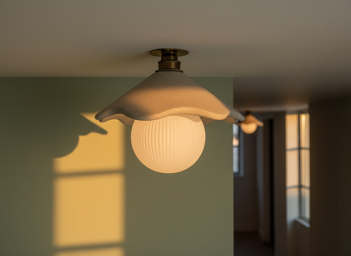 PORCIA Flush Mount Ceiling Light - Concrete