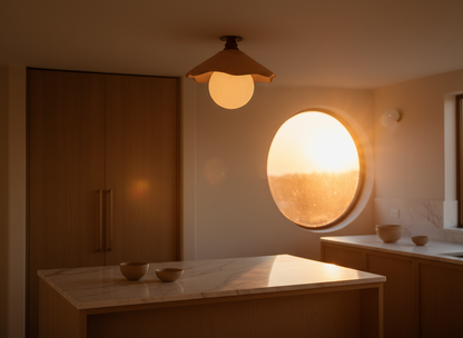 PORCIA Flush Mount Ceiling Light - Terracotta