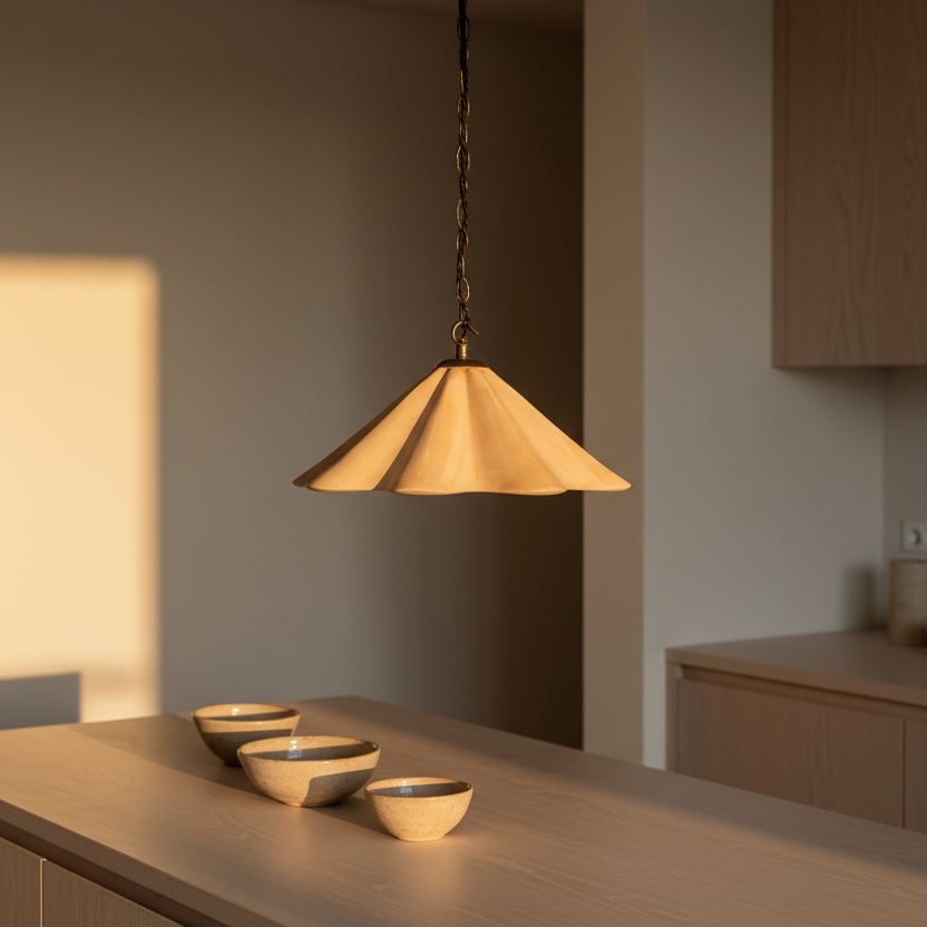 FANNIA Plaster Pendant Light - Sandstone