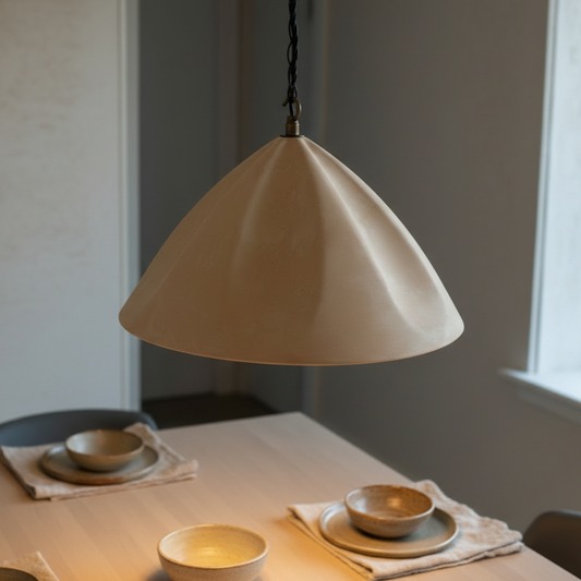 PLISSE Plaster Pendant Light - Sandstone