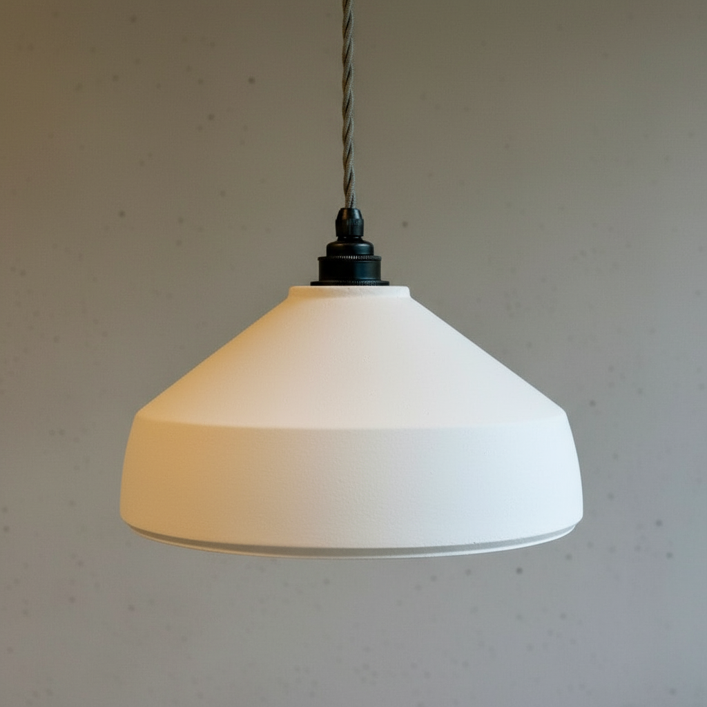White pendant light against a plain background